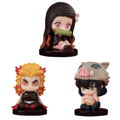 5 Style/Set Q Version Demon Slayer Sitting Ghost Doll Tanjiro Nidouzi Inosuke Zenizu Figure Action Figure Movie Model Toys Doll