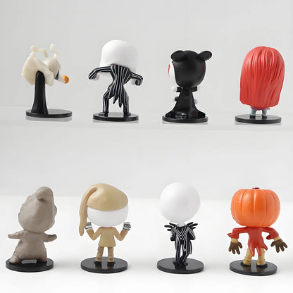 8pcs/set The Nightmare Sally Jack Skellington Christmas Action Figure Vinyl Figurine Halloween Gift Collection Toys